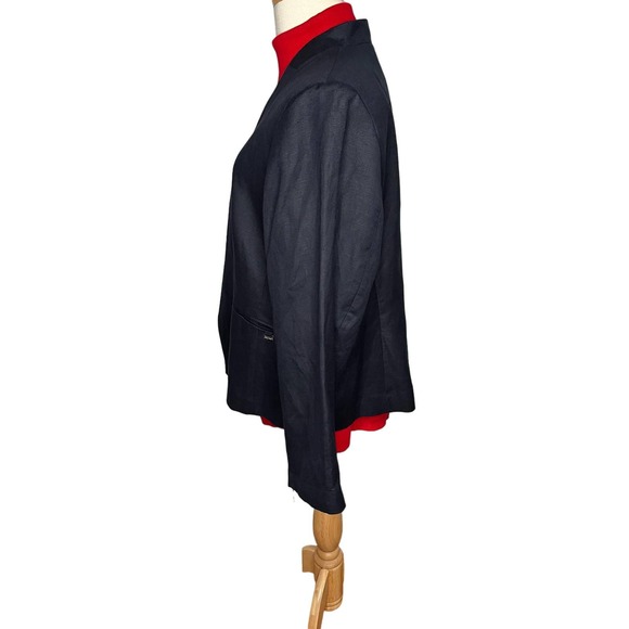 Calvin Klein women's black blazer open front shoulder pads 22W - Picture 7 of 10